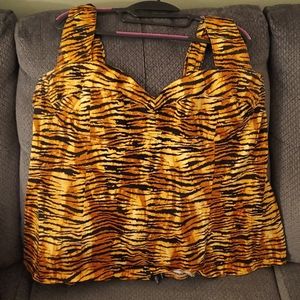 Pinup Girl Clothing Varla tiger print top 4X